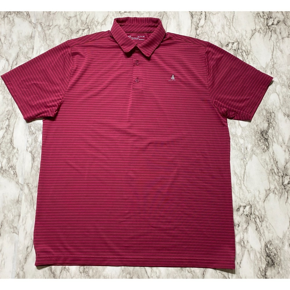 Under Armour‎ Loose Golf Polo Mens Shirt Size XL Fuchsia Striped Short Sleeve